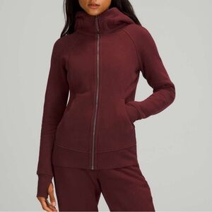 lululemon red merlot scuba full zip